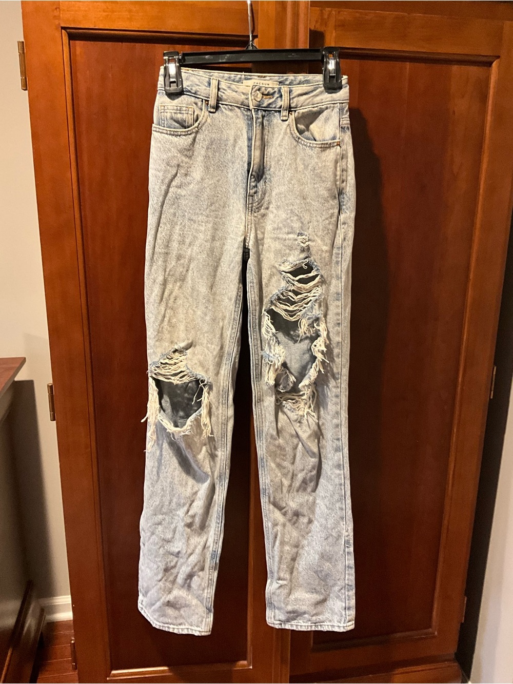 Pacsun 90's BOYFRIEND Light Blue Distressed women’s Jeans Size 23